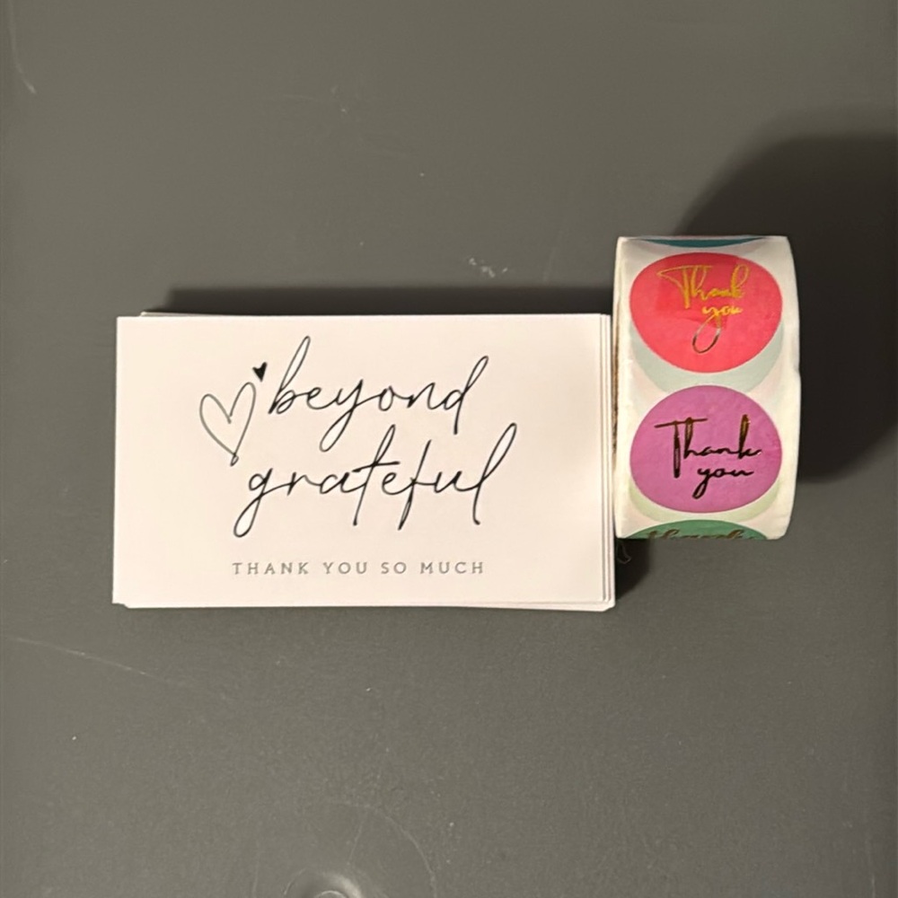 Thank you Stickers and Business Cards Set